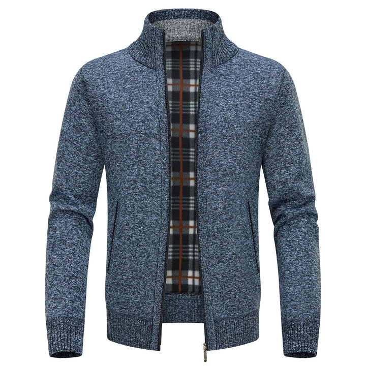 KUDORO Strickjacke Herren Cardigan Trachtenjacke mit Reissverschluss Gestrickt Wintermantel Strickja