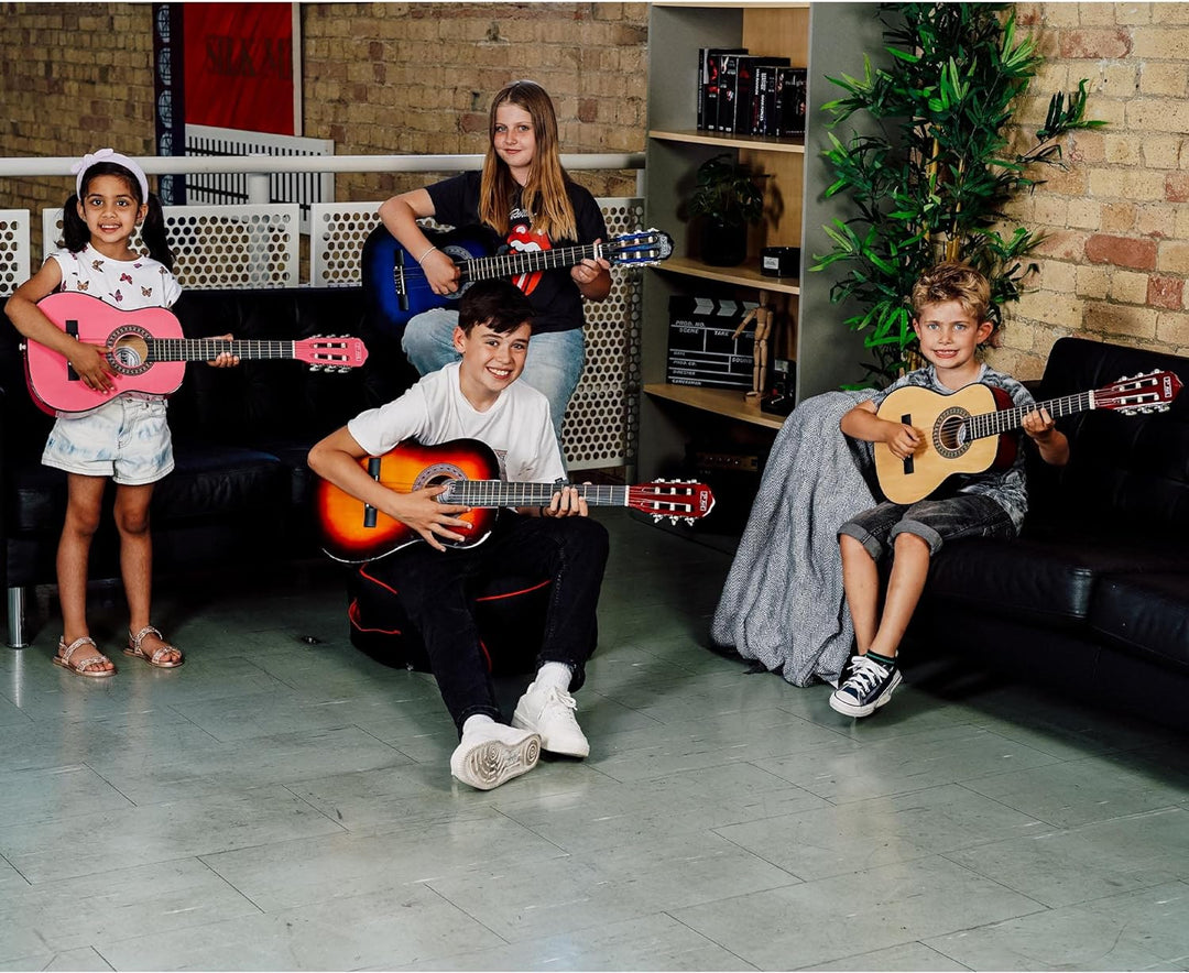 3rd Avenue 1/4 Flamencogitarren-Starterset in Kindergrösse mit Nylonsaiten – mit Tasche, Saiten – in