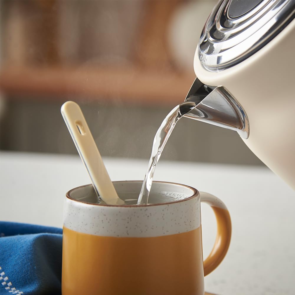 Russell Hobbs Wasserkocher [1,7L, 2400W] Hanley Retro Jasmine (Edelstahl, Vintage Design, Perfect Po