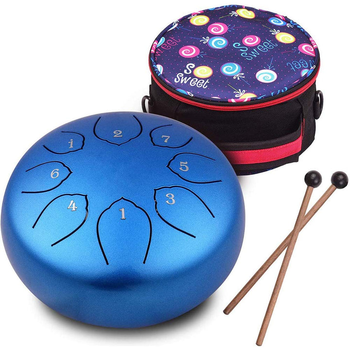 Musfunny Steel Tongue Drum Zungentrommel : 6 Zoll 8 Noten C-Dur Handpan Instrument - Stahlzungentrom