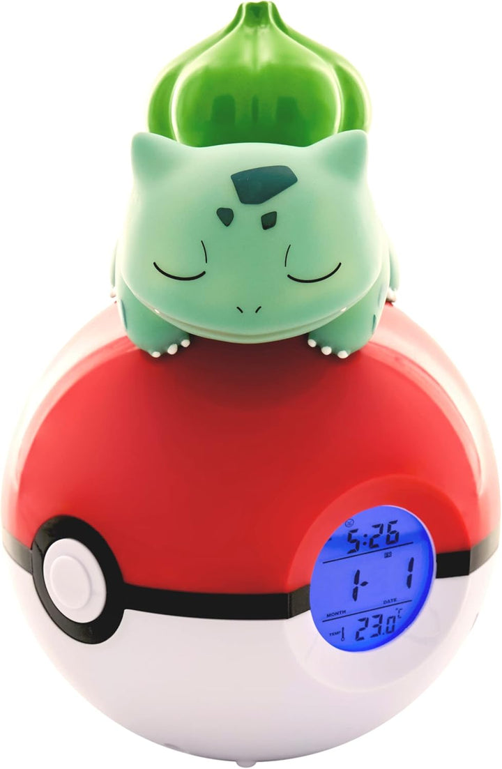 Teknofun - Leuchtender Wecker Pokémon - Bulbizarre Schläft Auf Einem Pokéball - Multifunktions - Gib