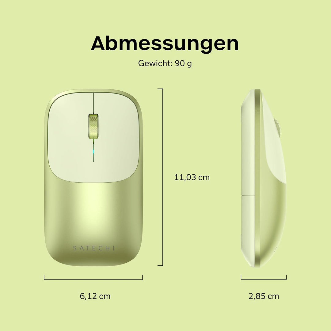 SATECHI Slim EX Bluetooth-Maus, 2,4 GHz, USB-C-Akku, Zitrus, Zitrus