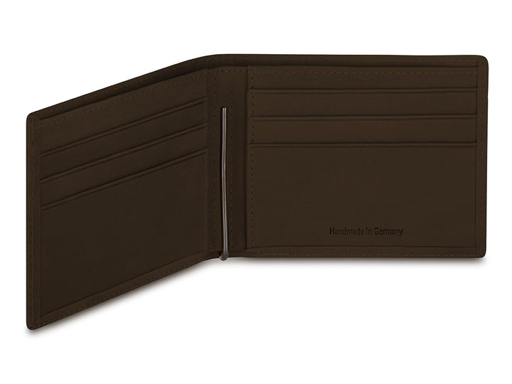 Geldbörse mit Geldklammer Made in Germany Kalbleder glatt schwarz | Herren Portemonnaie Leder mit Ed
