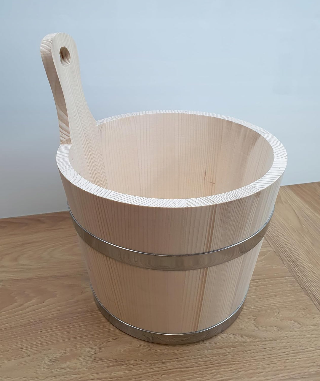 Saunakübel Set 5L mit Kelle - Holz Eimer mit Edelstahl Griff für Sauna