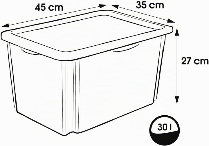 keeeper karolina 3x Peppa Pig Aufbewahrungsbox mit Deckel, Dreh- und stapelbar, Für Kinder, 30 l, Tr