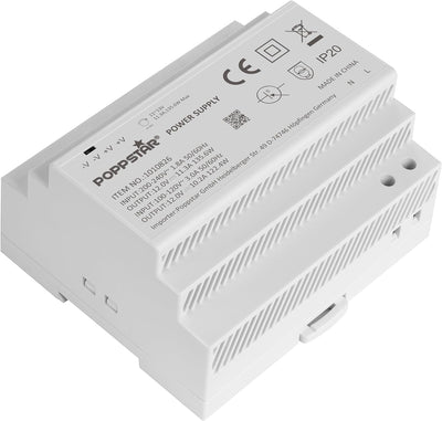 Poppstar 12V Trafo Hutschiene 11,3 A max. 135W (Input 100-240 V AC 50/60 Hz) Hutschienen-Netzteil 12