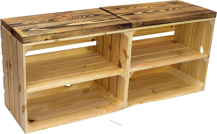 Kistenkolli Altes Land Sitzkiste Johanna Obstkiste und massiven Holzplanken Schuhablage Schuhkommode