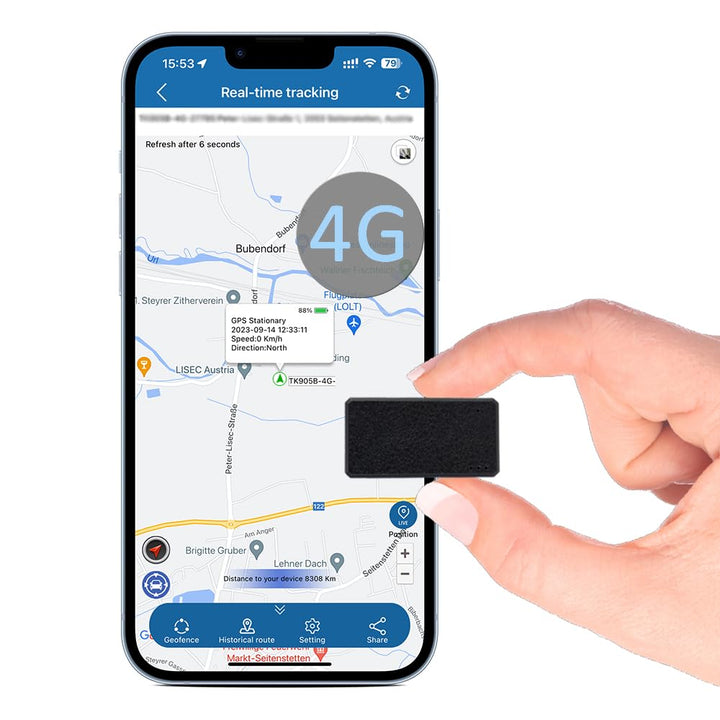 TKMARS GPS Mini Tracker 4G TK901, Klein GPS Finder mit Magnet Echtzeit Versteckt Ortungsgerät Auflad