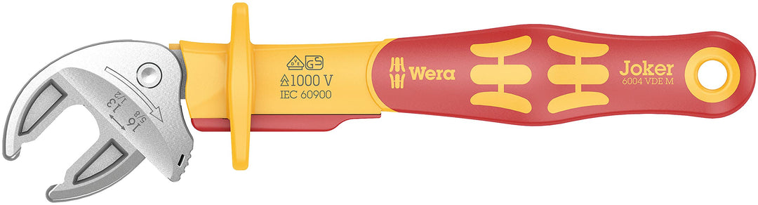 Wera 05020152001 6004 Joker VDE M, VDE-isolierter, selbstjustierender Maulschlüssel, 13 - 16 mm (1/2