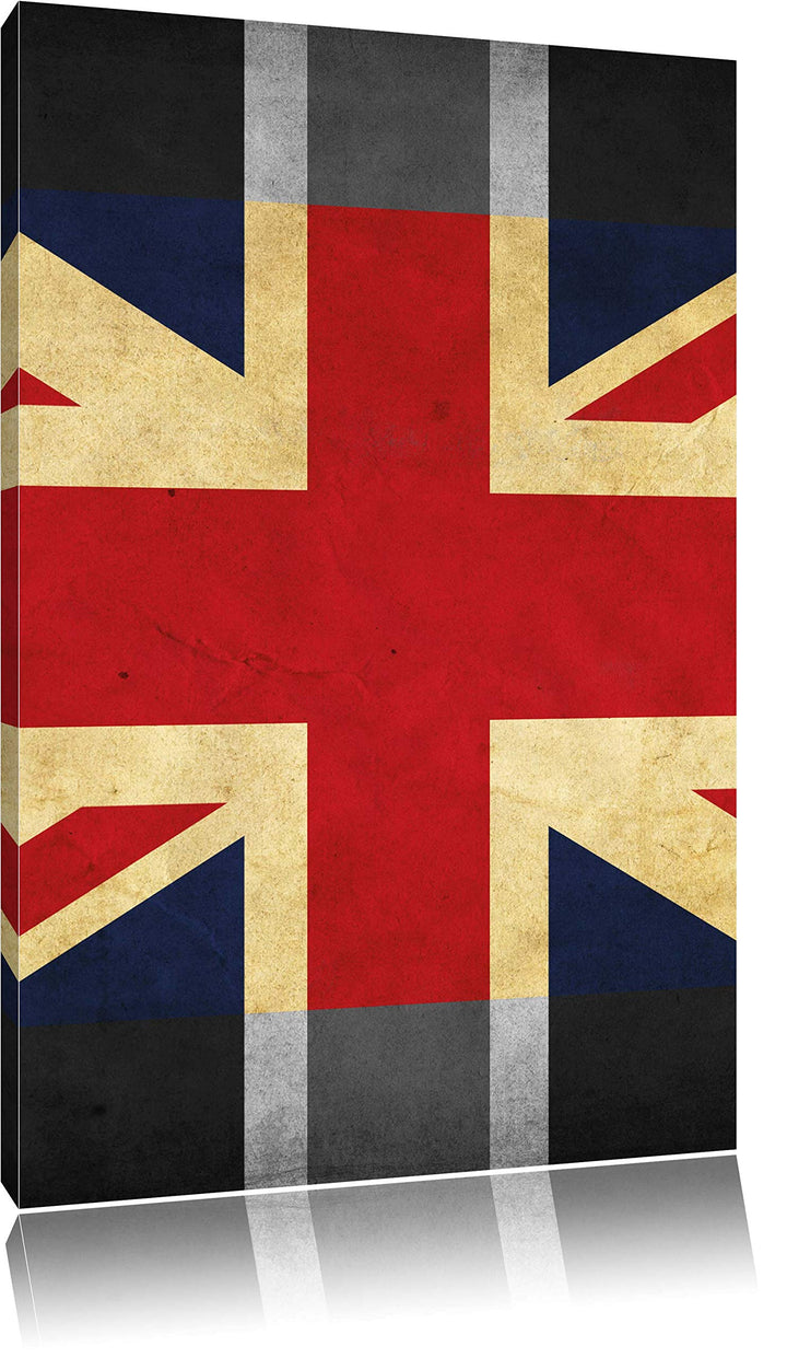 Pixxprint Landesflagge von England B&W als Leinwandbild/Grösse: 100x70 cm/Wandbild/Kunstdruck/fertig