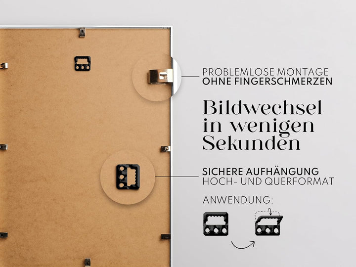 Artower® Bilderrahmen Weiss Metall Dünner Rahmen für DIN A2 42 x 59,4 cm | Posterrahmen Gross Collag