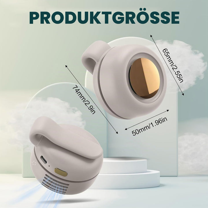 Tragbarer Clip Ventilator, Mini Ventilator mit Clip, T-Shirt Ventilator, 3 Geschwindigkeiten Leiser