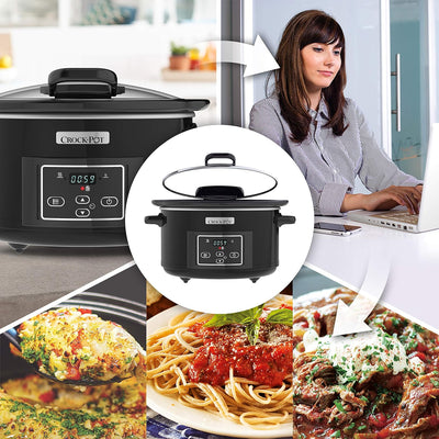 Crock-Pot Digital-Schongarer Slow Cooker mit Scharnierdeckel | einstellbare Garzeit | 4,7 Liter (4-5