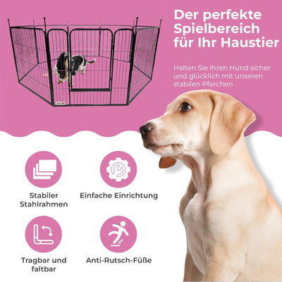 MaxxPet Welpenaufstall 80x80 cm - Freilaufgehe für Hund, Welpen & andere Haustiere - Tierlaufstall -