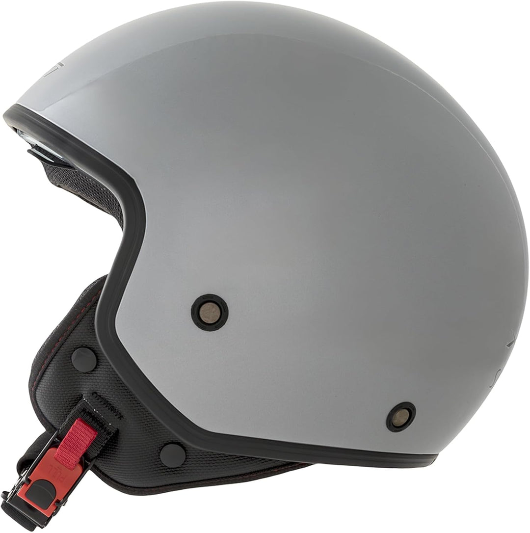 Motorradhelm Motorrad Roller Jet Helm Innensonnenblende Viser SonicMoto 59 cm (XL) Silber, 59 cm (XL