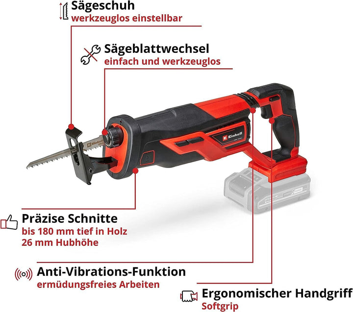 Einhell Akku-Universalsäge TE-AP 18/26 Li-Solo Power X-Change (Li-Ion, 18V, 26 mm Hubhöhe, 18 cm Sch