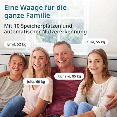 ADE Digitale Körperfettwaage bis 200 kg | Personenwaage für Körperfett, BMI, Muskelmasse, Körperwass