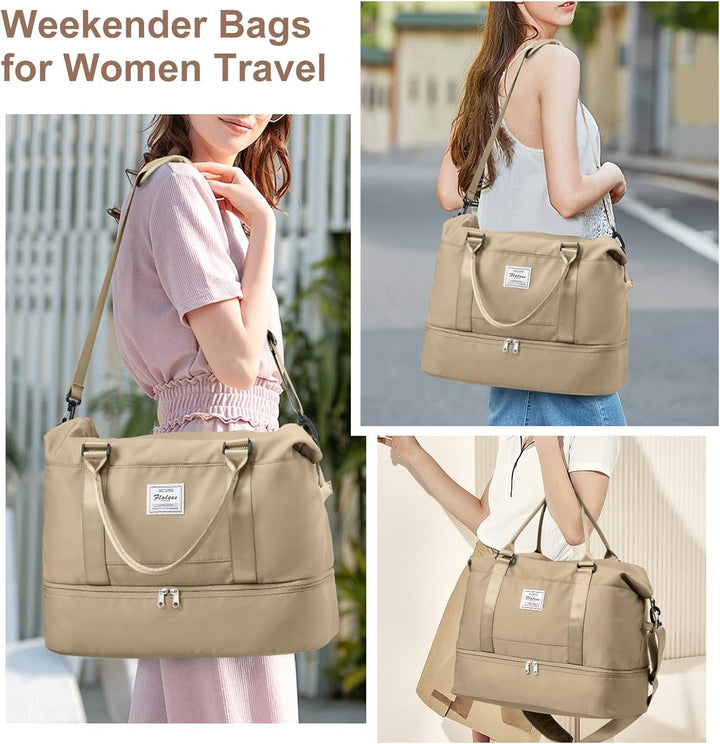Reisetasche Damen Handgepäck Tasche Sporttasche Weekender Bag Schwimmtasche Wasserdicht Travel Bag D