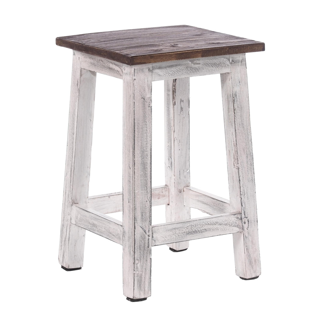 DESIGN DELIGHTS RUSTIKALER Holz SITZHOCKER Madero | 48x30x30 cm (HxBxT), Recyclingholz | Holzhocker