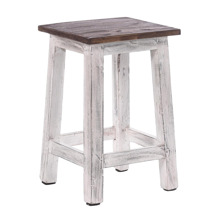 DESIGN DELIGHTS RUSTIKALER Holz SITZHOCKER Madero | 48x30x30 cm (HxBxT), Recyclingholz | Holzhocker