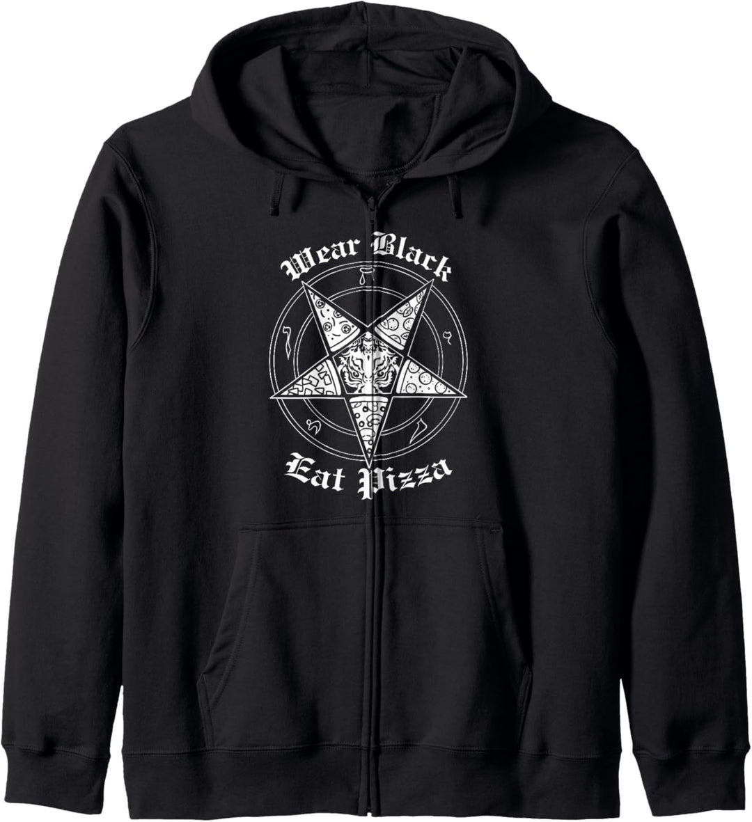 Wear Black Eat Pizza Satan Sigil Baphomet Pentagram Kapuzenjacke