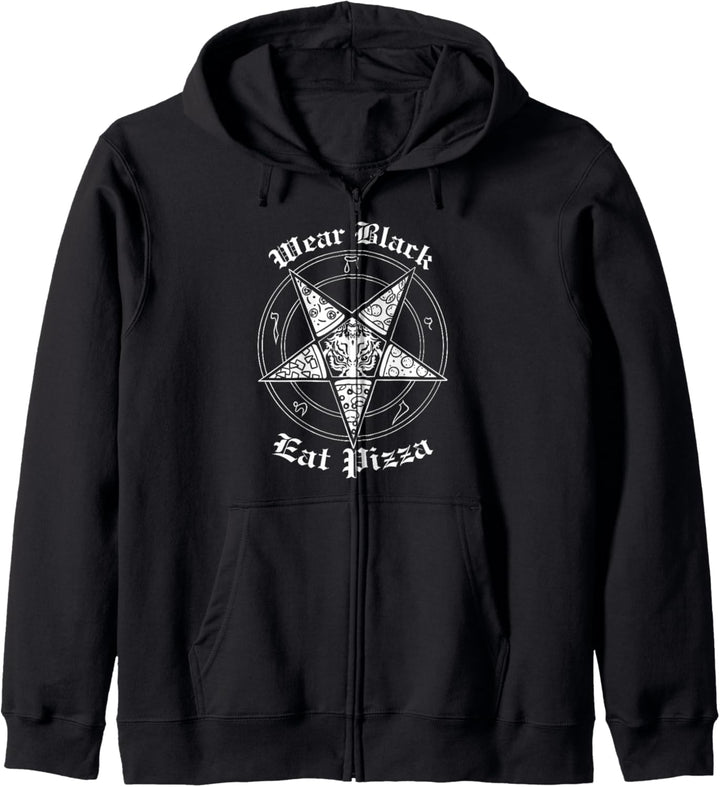 Wear Black Eat Pizza Satan Sigil Baphomet Pentagram Kapuzenjacke