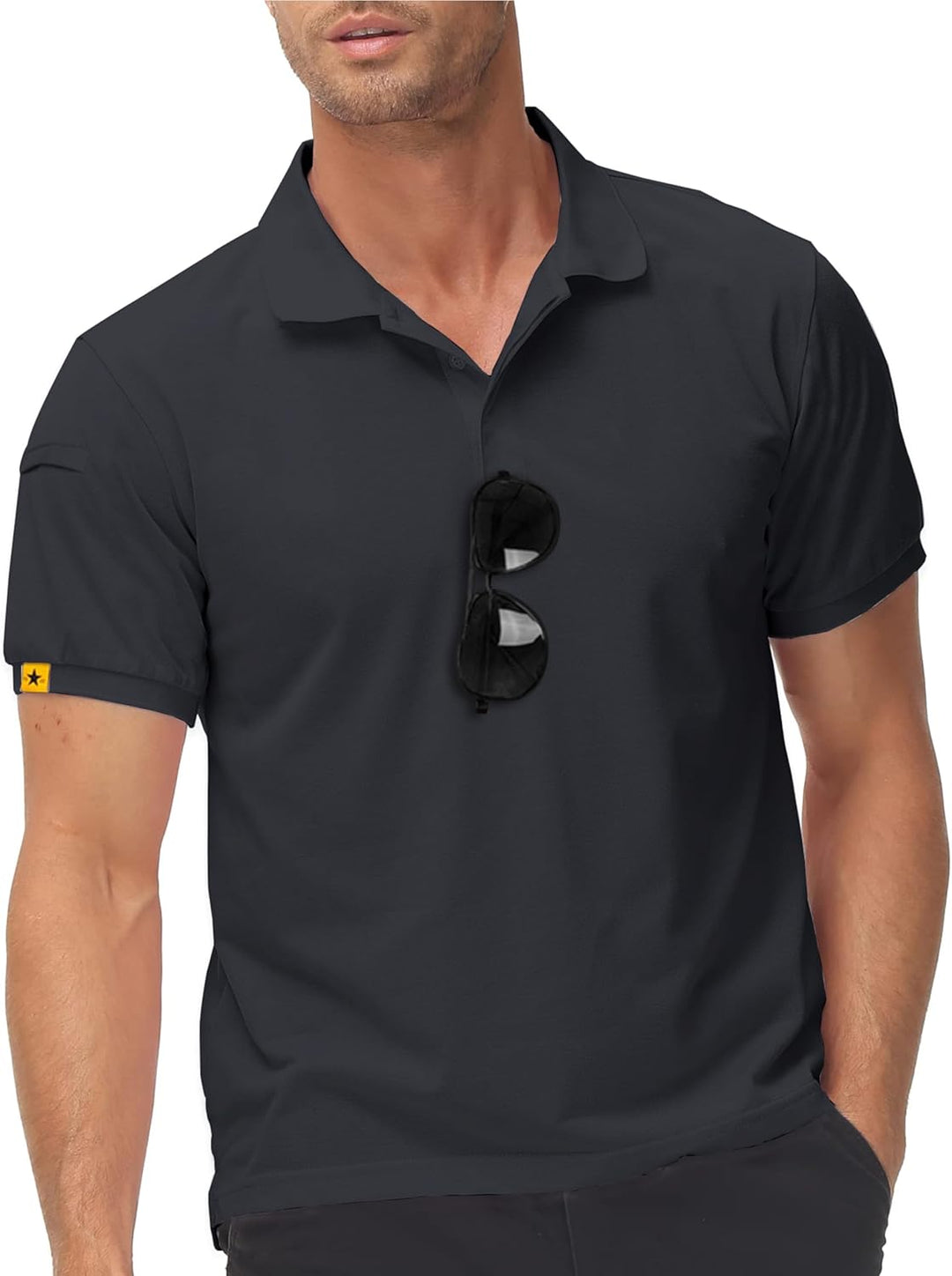 igeekwell Poloshirt Herren Kurzarm Atmungsaktives Golf-Polo-Hemd Summer Poloshirts Männer mit Brille