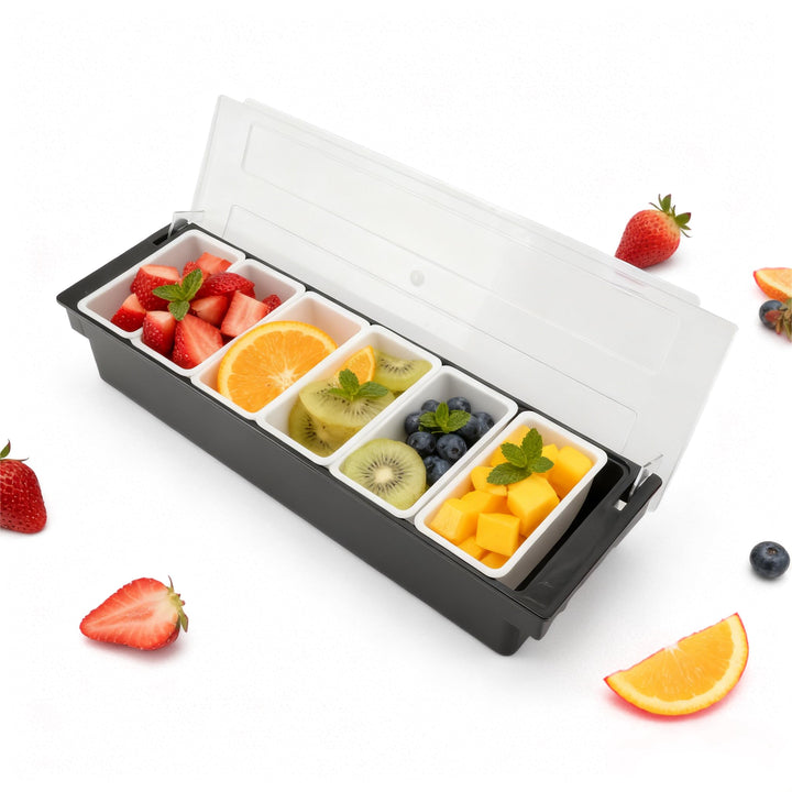 Obst Container Box Eis Party Servier Bar Eisgekühlter Gewürzspender mit Transparentem Deckel, Würzmi