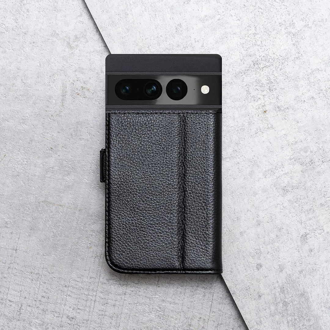 Porter Riley - Lederhülle für Google Pixel 7 Pro. Premium Echtleder Standhülle/Cover/Brieftasche (Pu