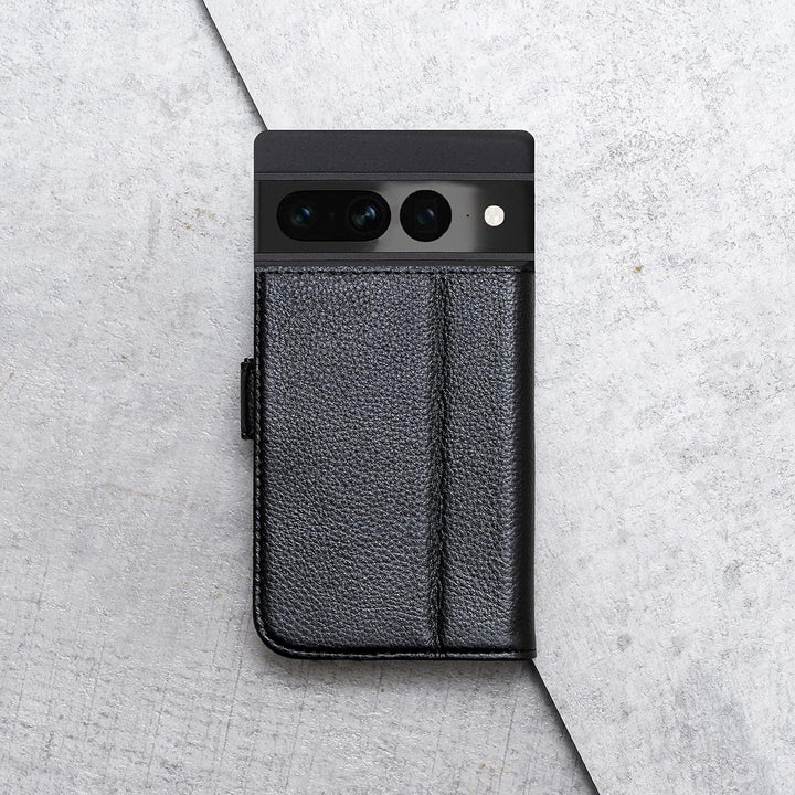 Porter Riley - Lederhülle für Google Pixel 7 Pro. Premium Echtleder Standhülle/Cover/Brieftasche (Pu