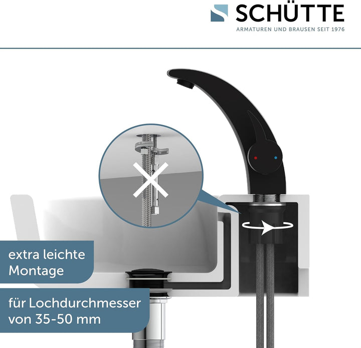 SCHÜTTE 98106 PANAMA Design Wasserhahn Bad, Moderne Waschtischarmatur fürs Badezimmer, Elegante Einh