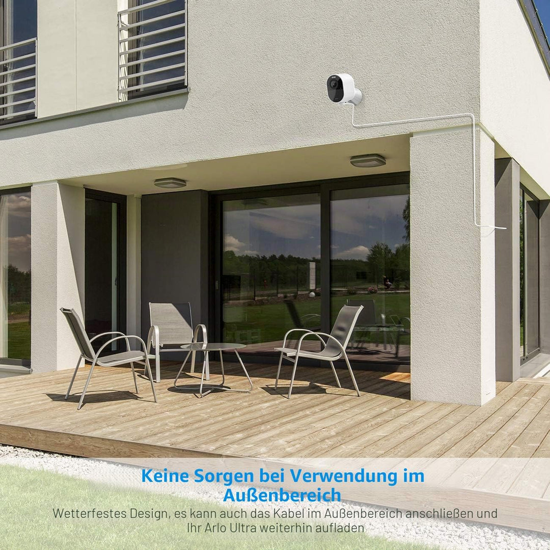 Arlo Ultra-Ladekabel BECEMURU Quick Charge 3.0 &amp; Akku-Ladeadapter mit wetterfestem Magnetkabel für A