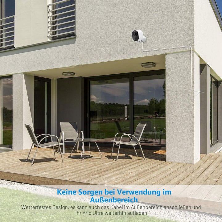 Arlo Ultra-Ladekabel BECEMURU Quick Charge 3.0 &amp; Akku-Ladeadapter mit wetterfestem Magnetkabel für A