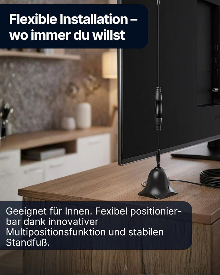 SCHWAIGER 20310 DVBT-2 Antenne Zimmerantenne Digital Analog TV HD Innenbereich Signalverstärkung Ver
