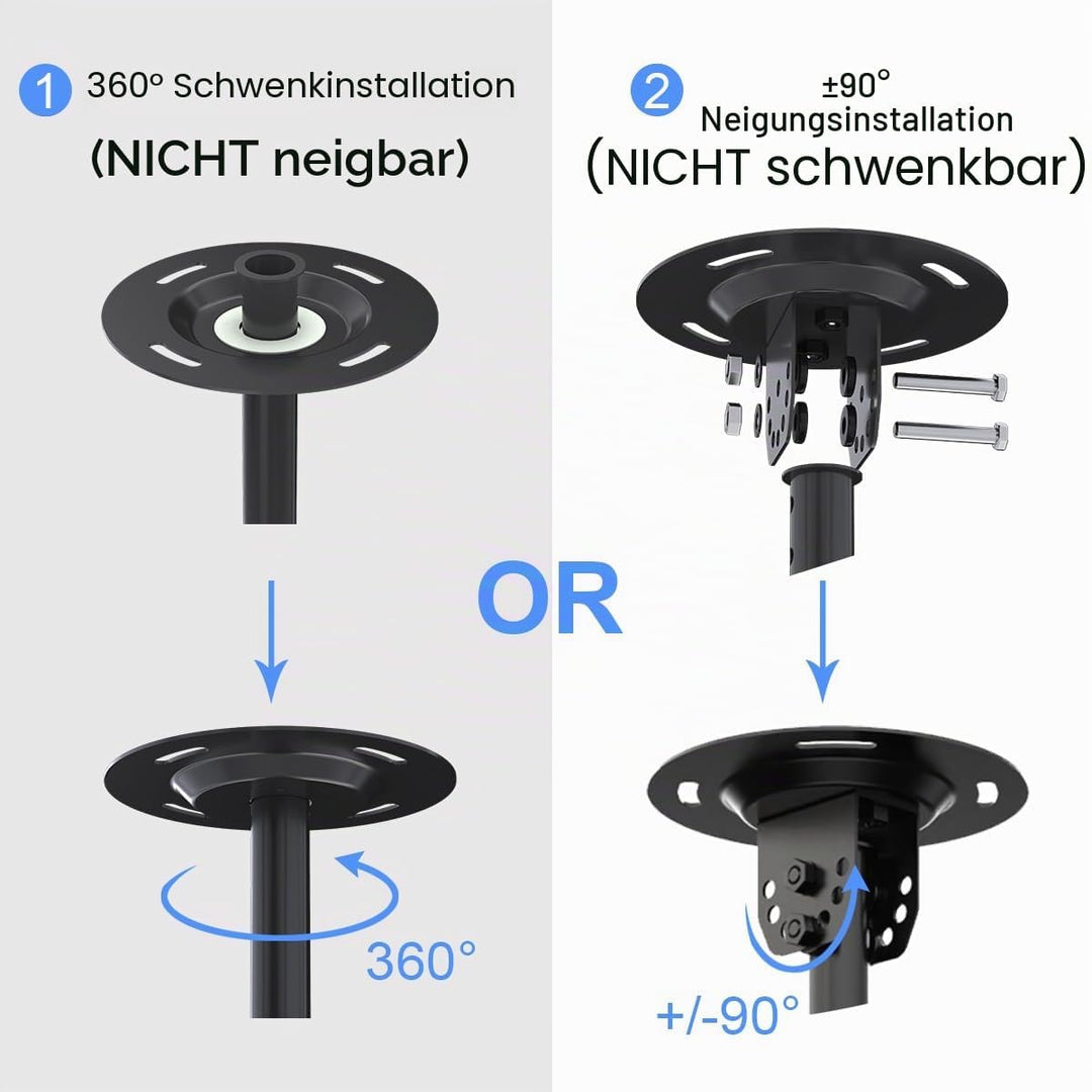 Suptek TV Deckenhalterung für 37-75 Zoll Fernseher, höhenverstellbar, neig- und schwenkbar, VESA 600