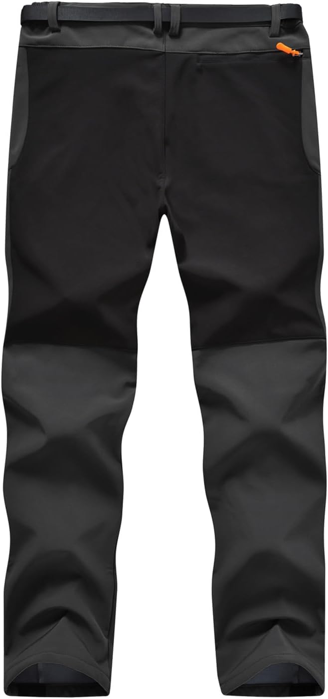donhobo Herren Wanderhose Gefüttert Winterhose Wasserdicht Winddicht Warm Verdickte Softshellhose Ou