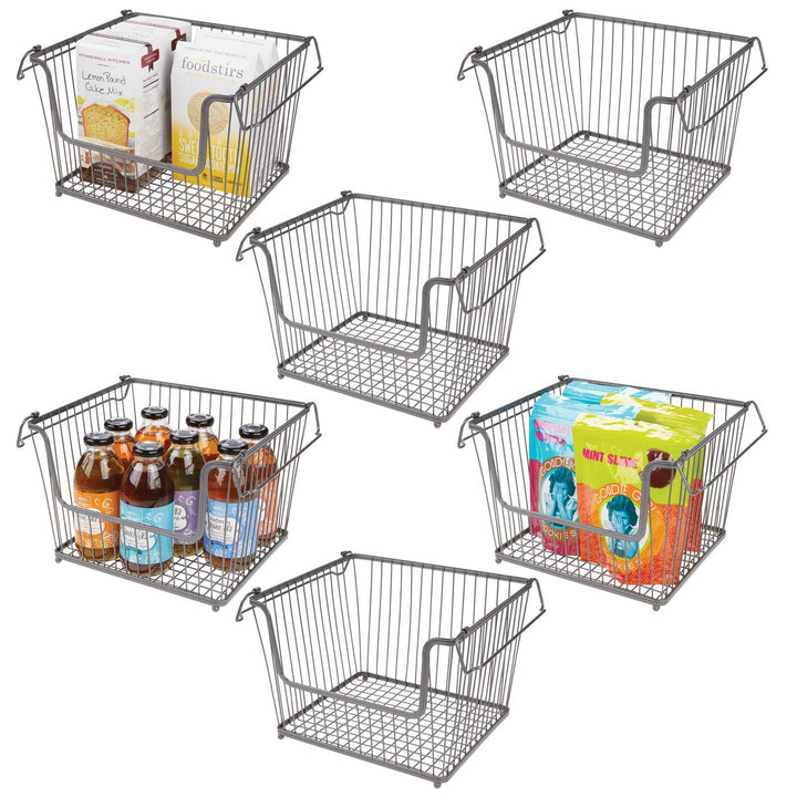 mDesign Metall Ablagebox mit Henkeln – grosser Aufbewahrungskorb im ansprechenden Design – idealer D