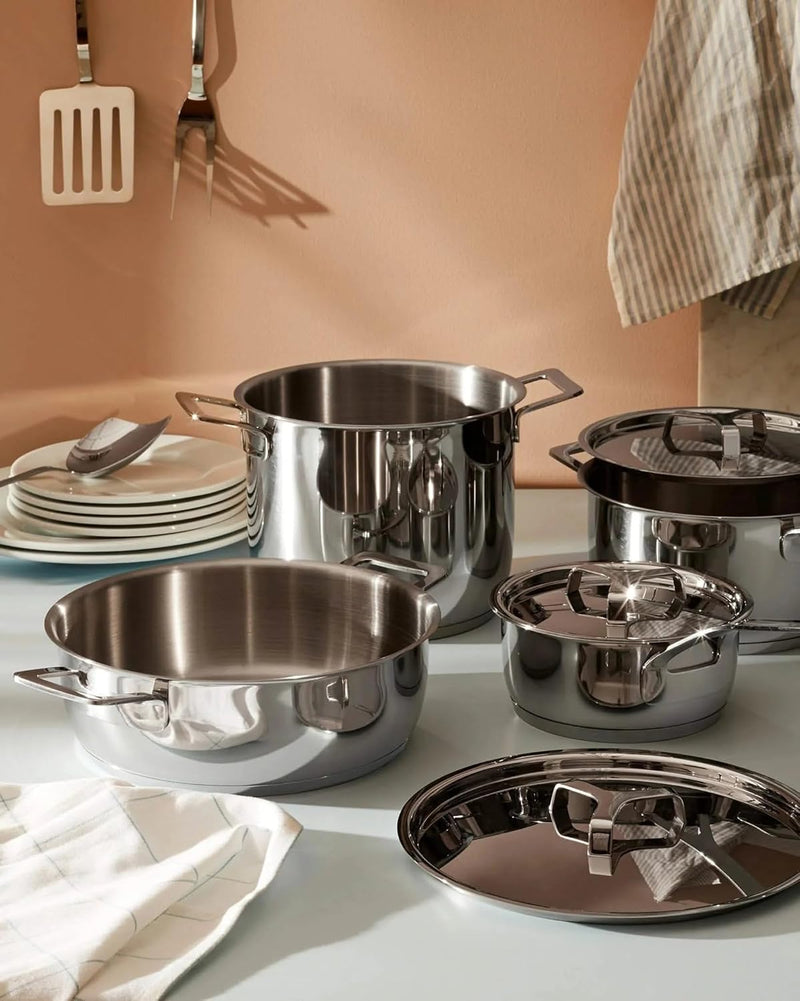 Alessi Pots&Pans, Topf (AJM100/20), (AJM101/16), Kasserolle mit Zwei Griffen (AJM101/20), Milchkocht