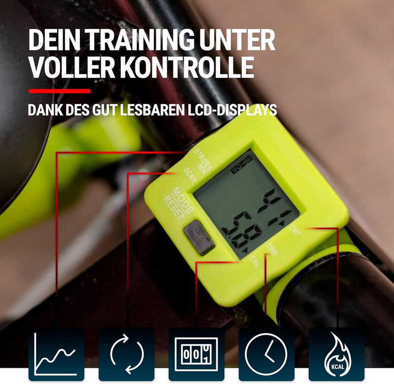 Hop-Sport Swing Stepper HS-45S Slim Up-Down-Side-Stepper für Zuhause - Ganzkörpertraining - inkl. Tr