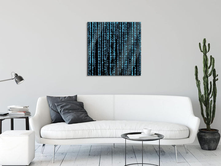 Pixxprint Glasbild | Wandbild auf Echtglas | Matrix | 50x50 cm | inkl. Aufhängung und Abstandshalter