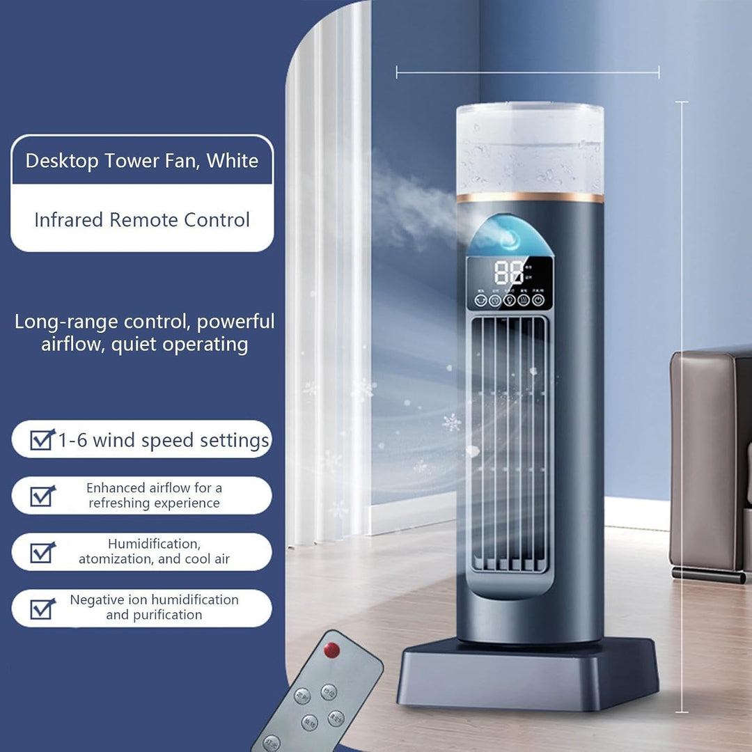 Leiser Turmventilator | Raumkühler Ventilator Mit Timer & Fernbedienung | Mobile Klimaanlage | 6 Ges