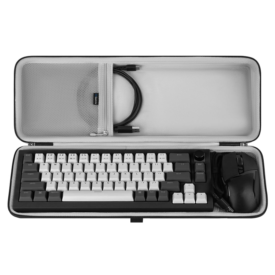 Geekria 65% Tastatur- und Maus-Kombinationstasche, Hartschalen-Reisetasche für 68 Tasten kompakte Ta