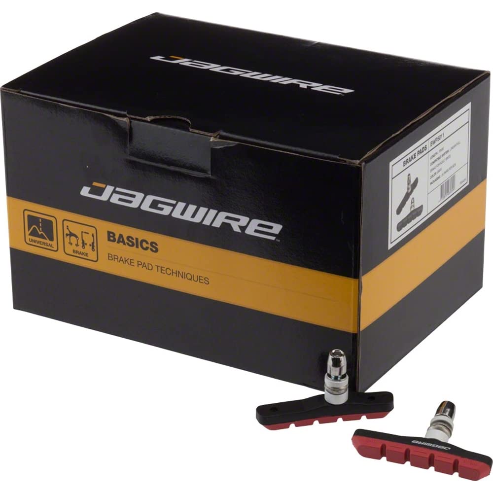 Jagwire Scheibenbremsbeläge, Mountain Sport Bremsschuh V-Brake auf Alufelge, 25 Stück rot - rot, rot