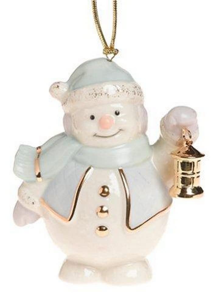 Lenox Porzellanfigur Schneemann mit Laterne