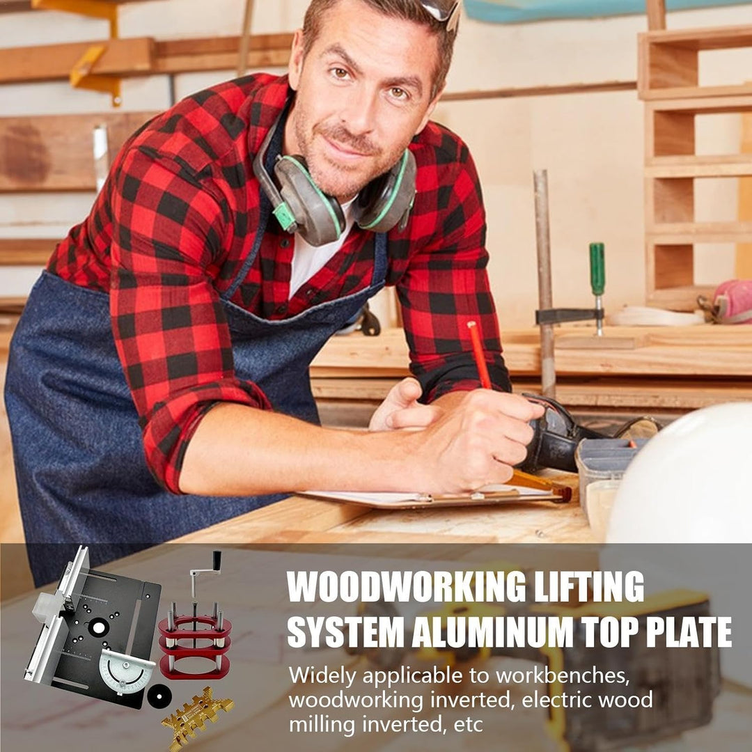 Oberfräsen-Liftsystem,Präzisions-Oberfräsen-Lift - Manuelles Hebe-Router-Hebesystem-Kit - Holzbearbe