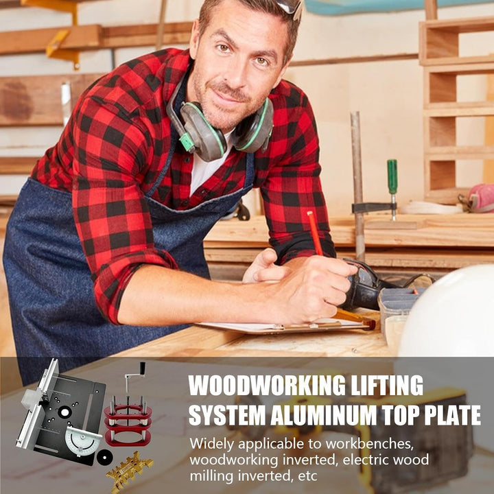 Oberfräsen-Liftsystem,Präzisions-Oberfräsen-Lift - Manuelles Hebe-Router-Hebesystem-Kit - Holzbearbe
