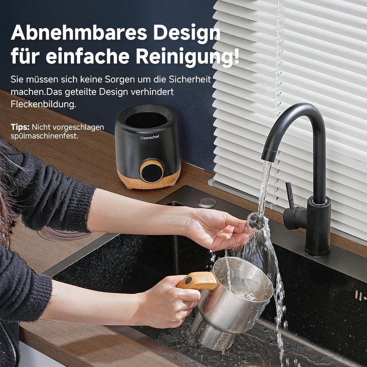 AMZCHEF Milchaufschäumer 600ml, 8-IN-1 Grosser Induktion Milchschäumer für Heissen & Kalten Milchsch