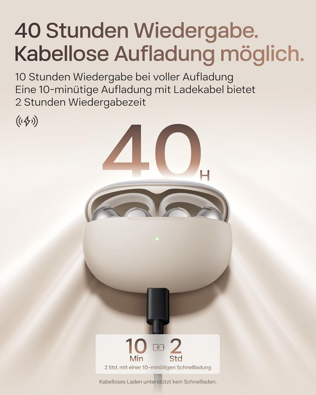 SHOKZ OpenDots ONE Open Ear Kopfhörer, Dolby Audio 6,5g Clip On Kopfhörer weiches Silikon, 40 Std. A
