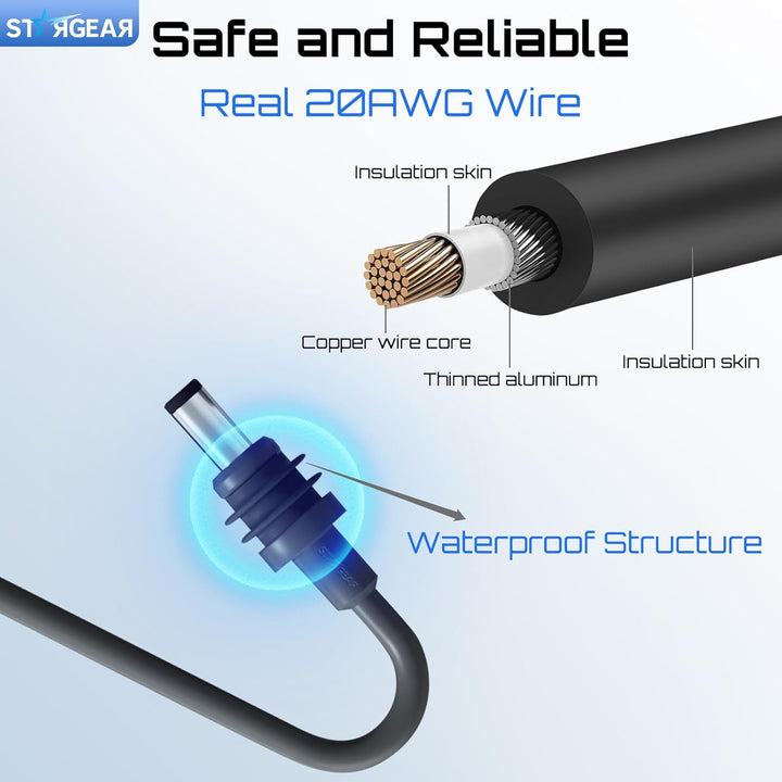 Starlink Mini-Kabel, 4,6 m, Starlink Mini-Zubehör, 20 AWG, Ersatz-Starlink-Gleichstromkabel, Netzkab