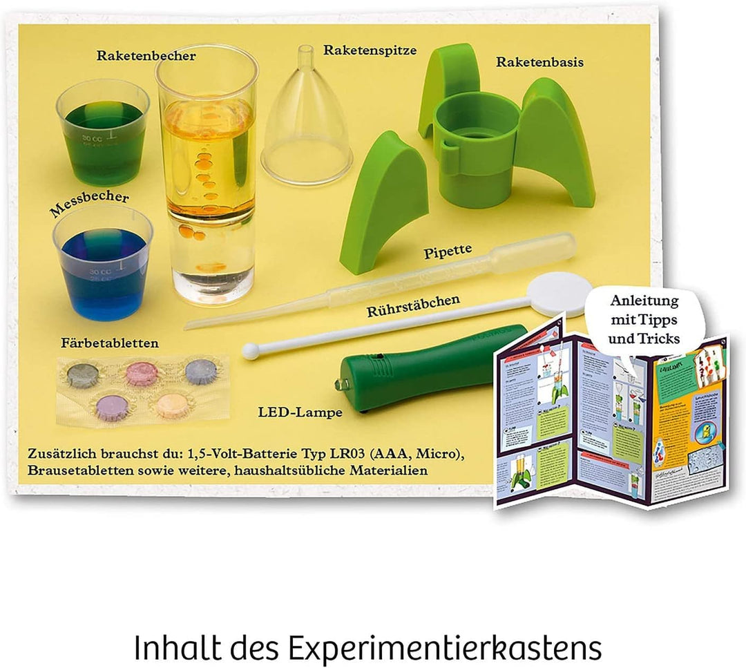 KOSMOS 616786 Space Bubbles - Mini Raketen Lavalampe Experimentier Set für Kinder mit mehrsprachiger